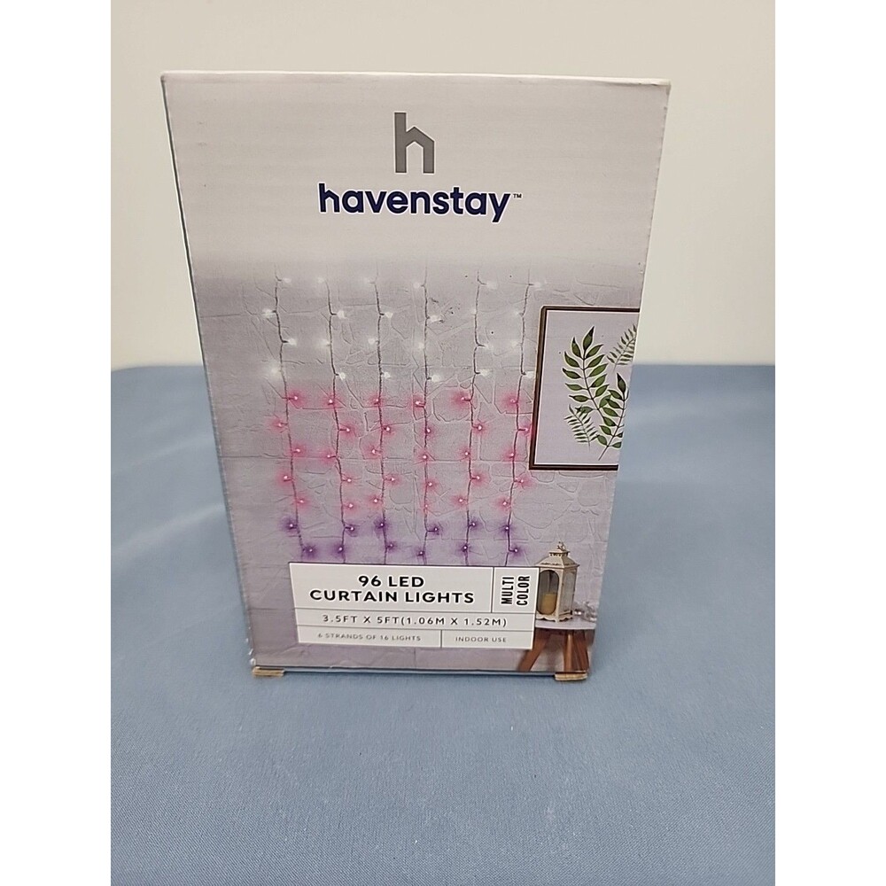 96 LED Curtain Lights In Ombre  Pink/Lavender  6 Strands Of 16 Lights